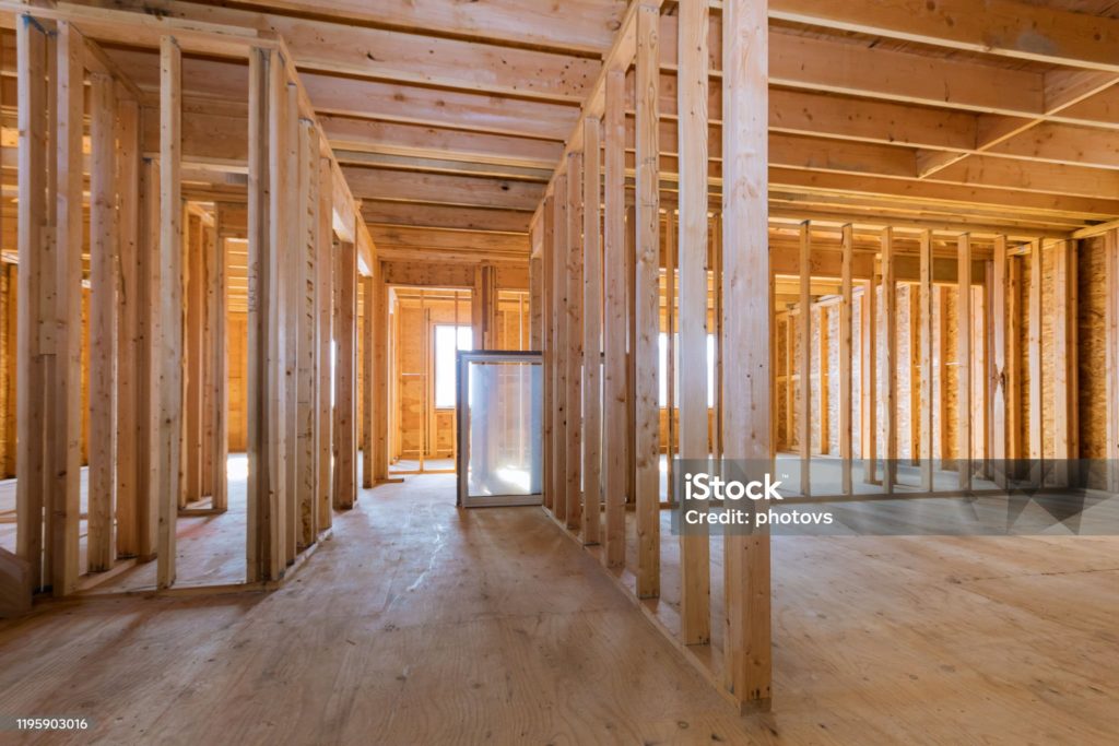 Framing of a house