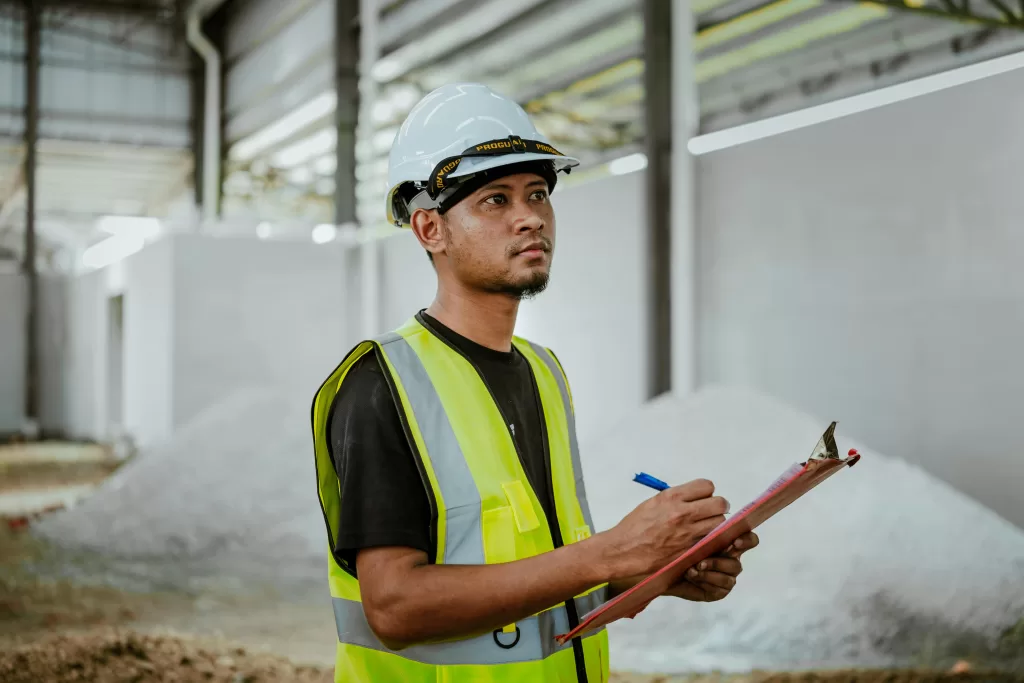 Worker doing final inspection