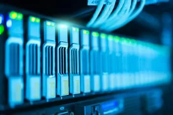 a row of servers inside a data center powering artificial intelligence