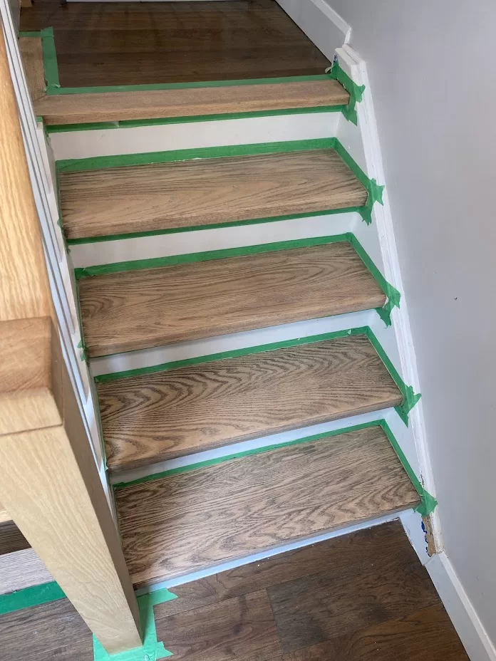 Denison Avenue stair stain before 1