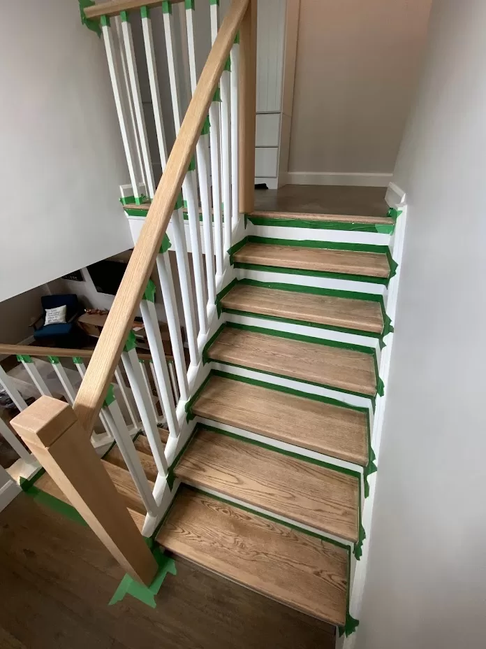 Denison Avenue stair stain before 2