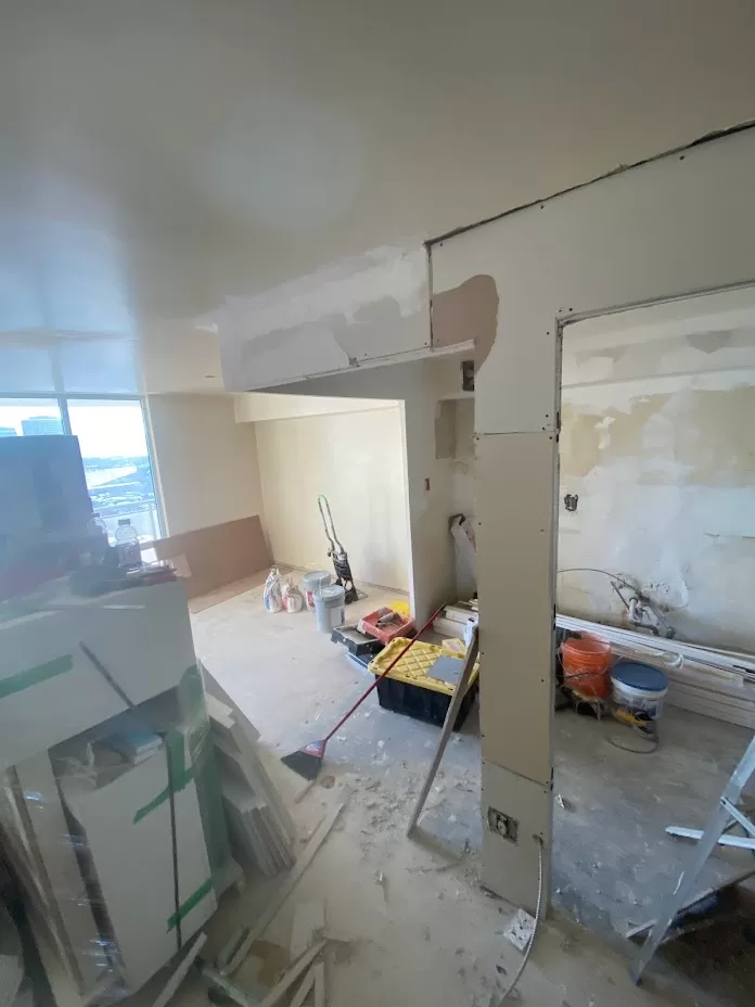 Secord Avenue floor paint drywall before 2