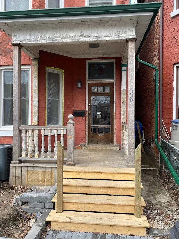 Brock Avenue front porch paint before 1
