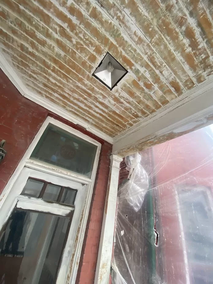 Brock Avenue front porch paint before 2
