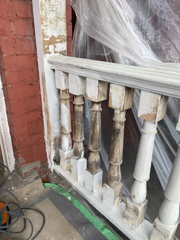 Brock Avenue front porch paint before 3