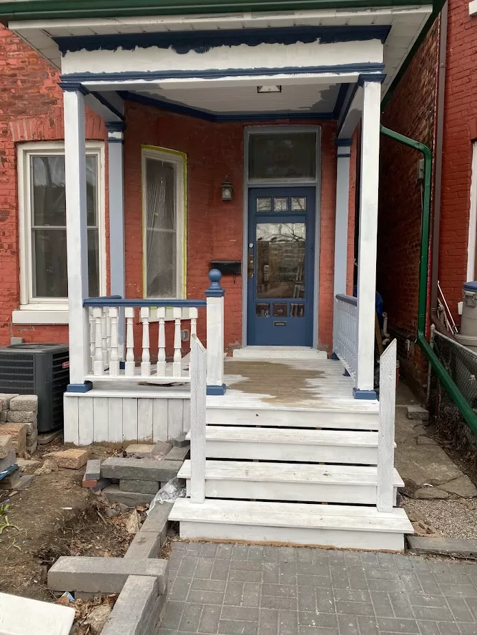 Brock Avenue front porch paint process