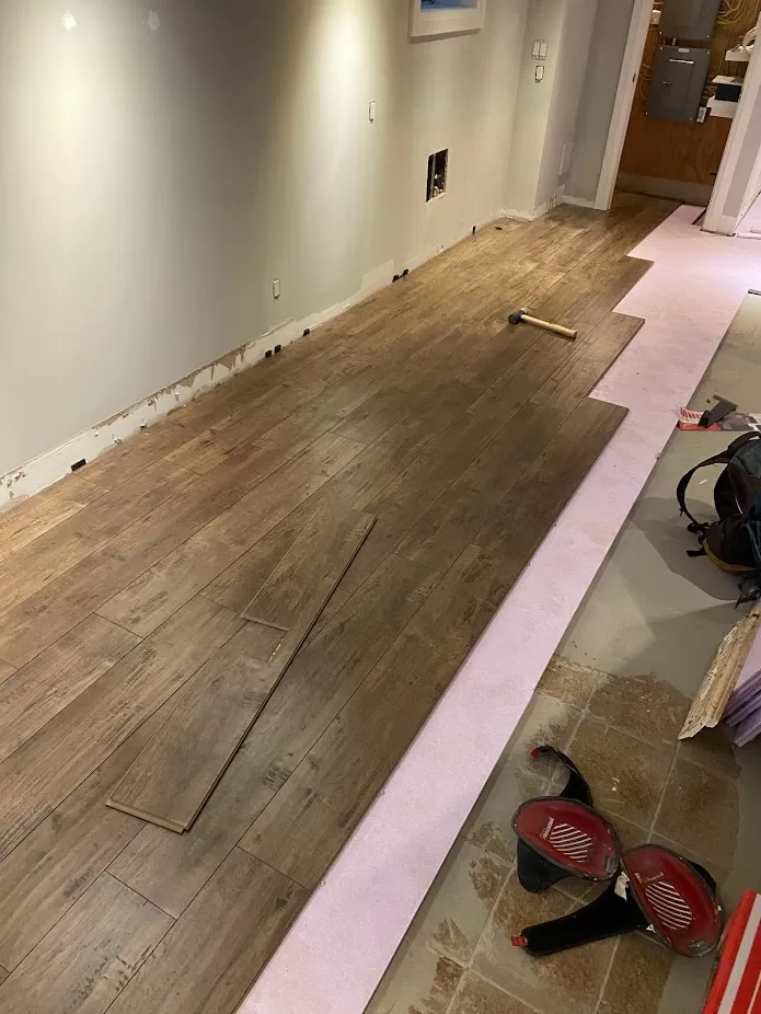 Gillard Avenue basement flooring before 3