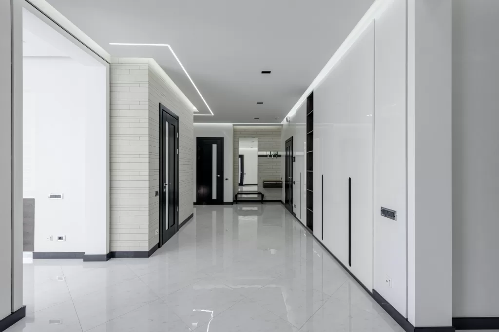 Interior of home showing newly glossy tiles
