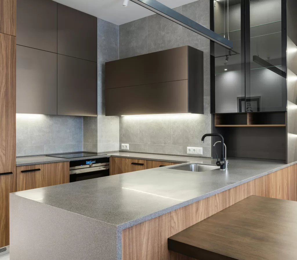 Kitchen showing countertop