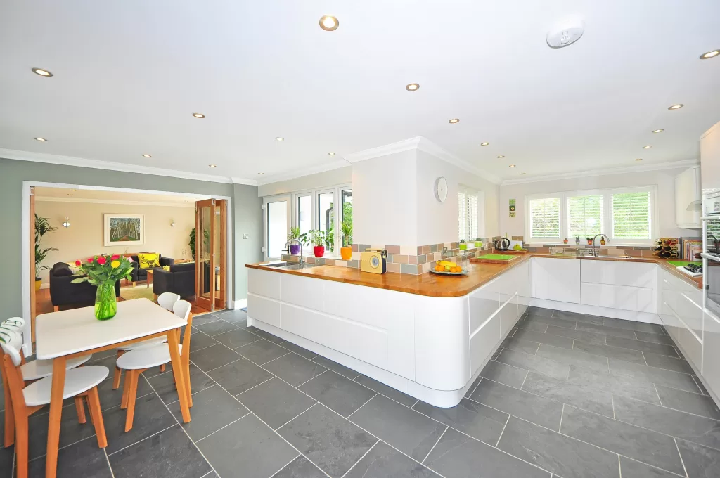 A nice Kitchen with new floor tiles