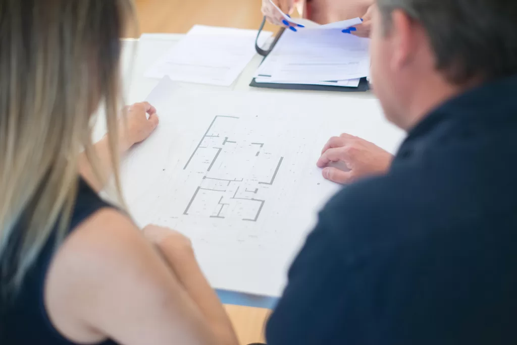 Couple planning Construction Project