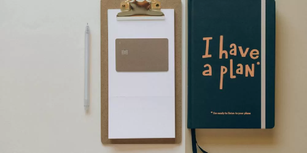 Journal clipboard and pen for making a plan