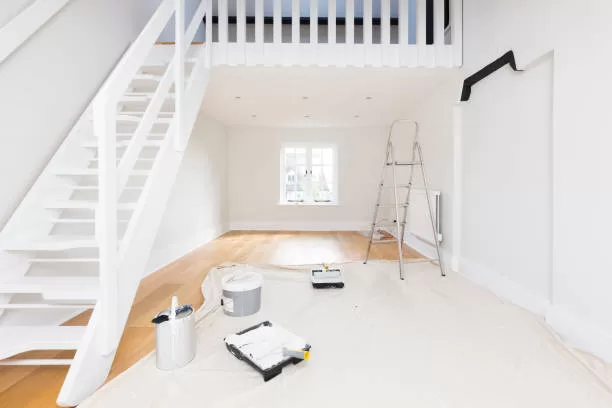 Home improvement and decorating - a room or apartment is painted with emulsion