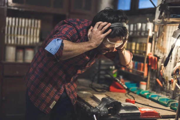 Man stressed due to at home diy mistake