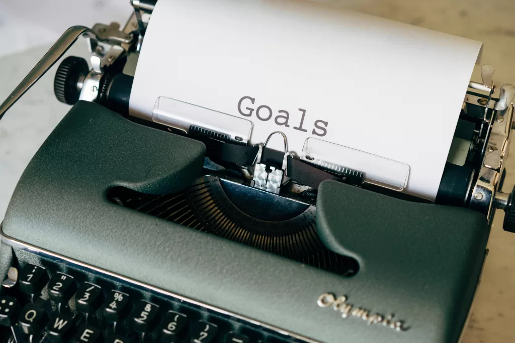 Typewriter that says goals