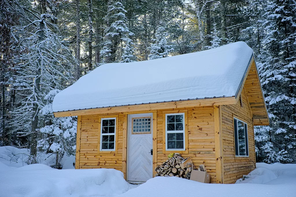 Exterior of a home in wintertime
