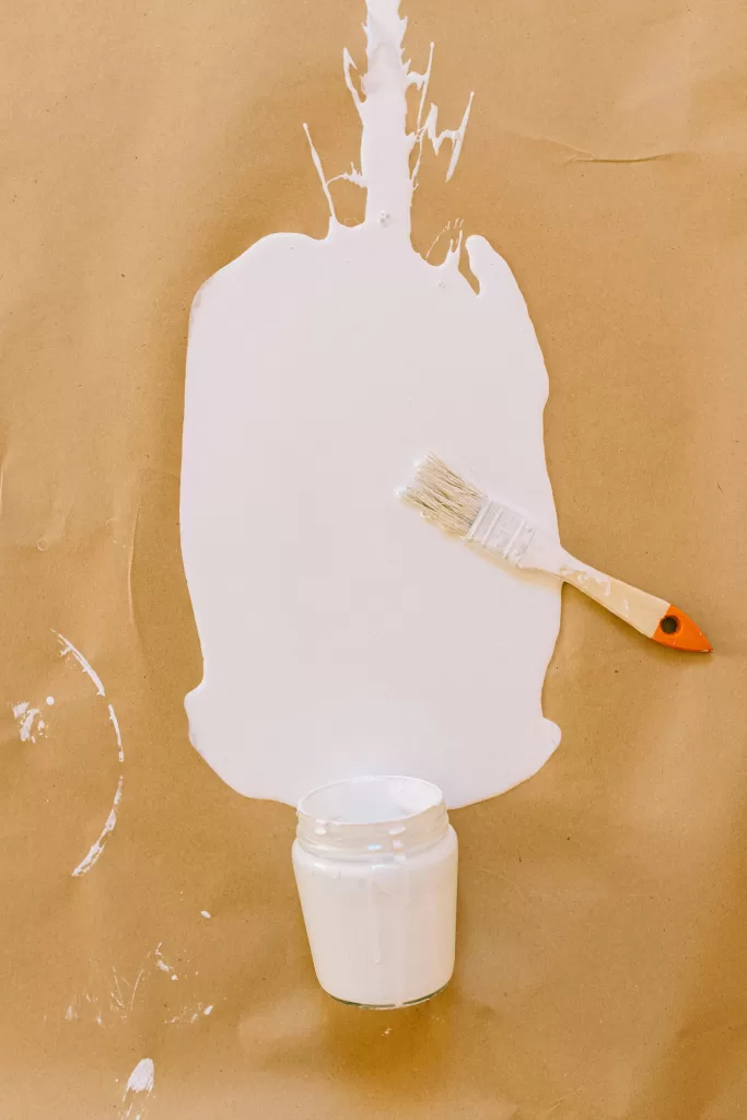 white paint being applied