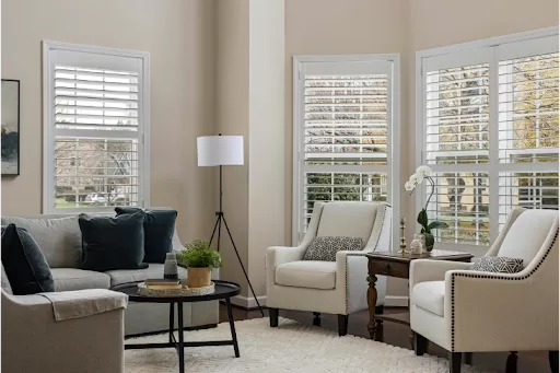 shutters in Toronto living room.