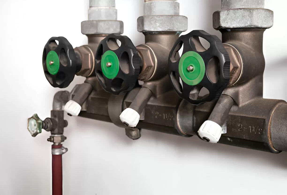 Backwater valve on sanitary line in a Toronto basement.