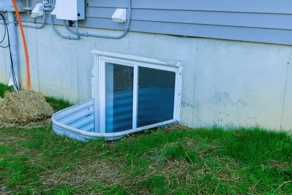 Toronto basement apartment egress window installation with drained window well.