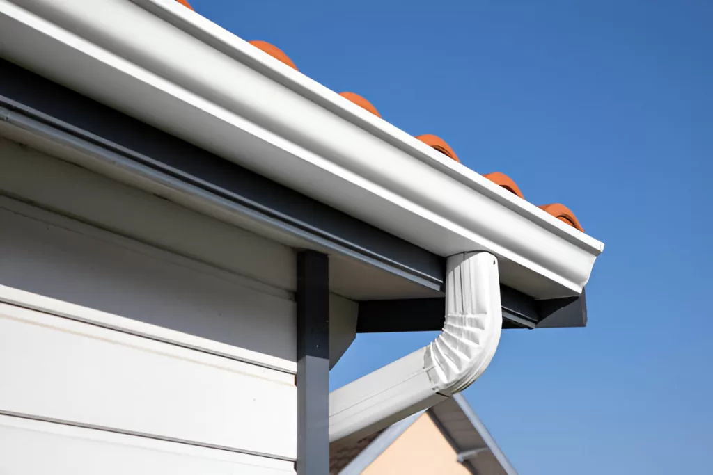 Seamless gutter and large downspout to handle Toronto storms