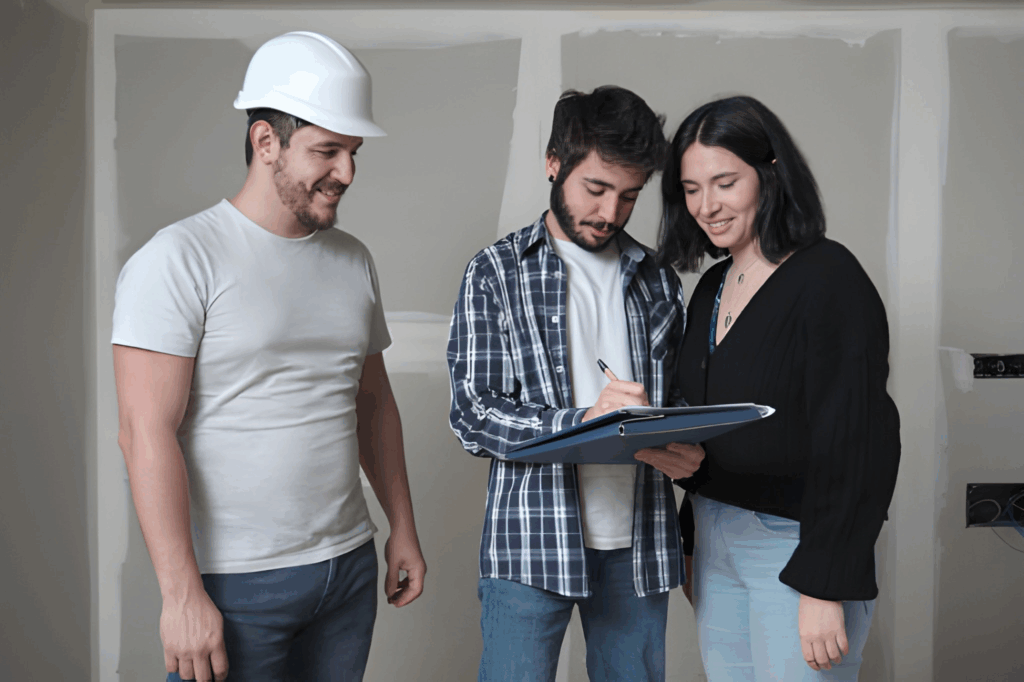 Contractor reviewing dormer budget estimate line items