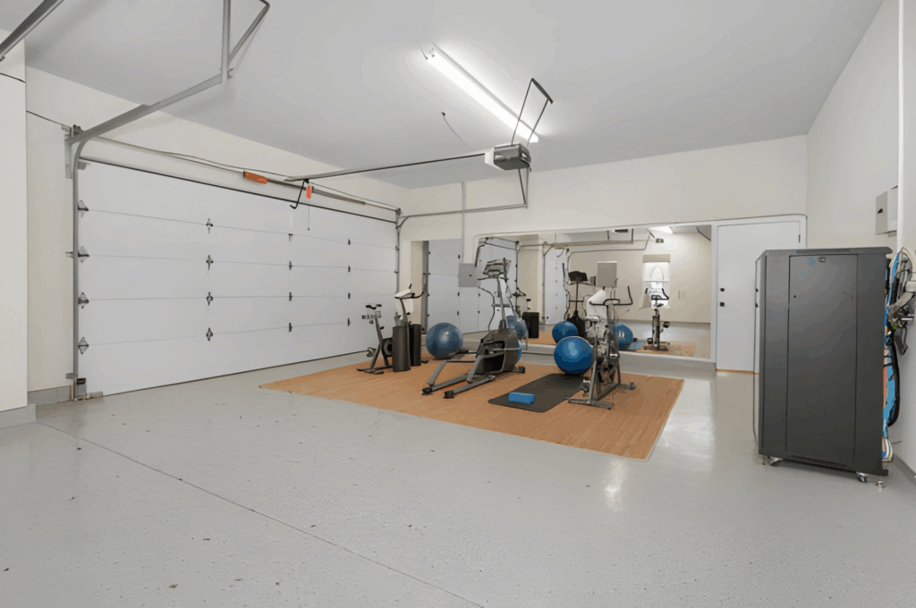 organized garage slatwall gym floor Toronto
