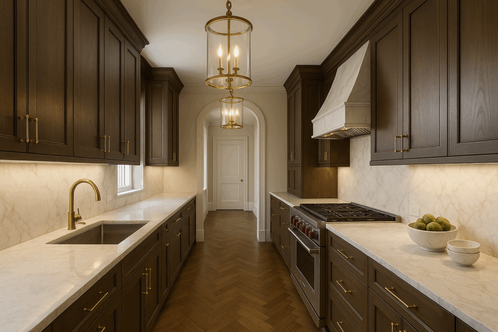 gallery kitchen layout.