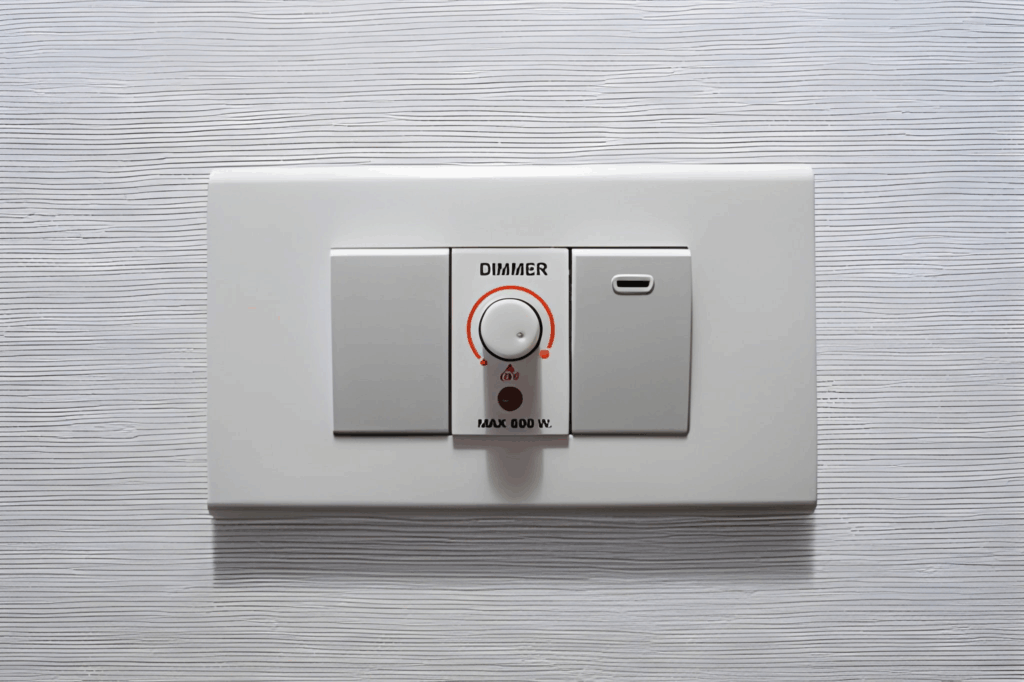 Modern wall dimmer controlling independent under-cabinet LED lighting circuit.
