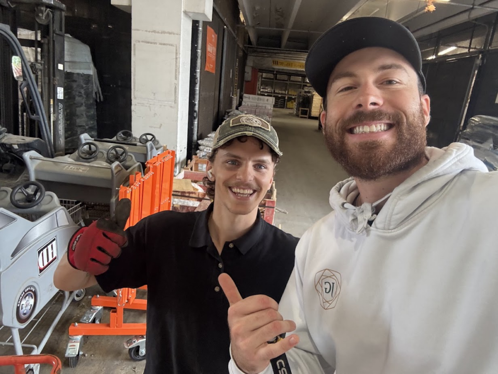 Josh & a happy JG Contracting & Design employee
