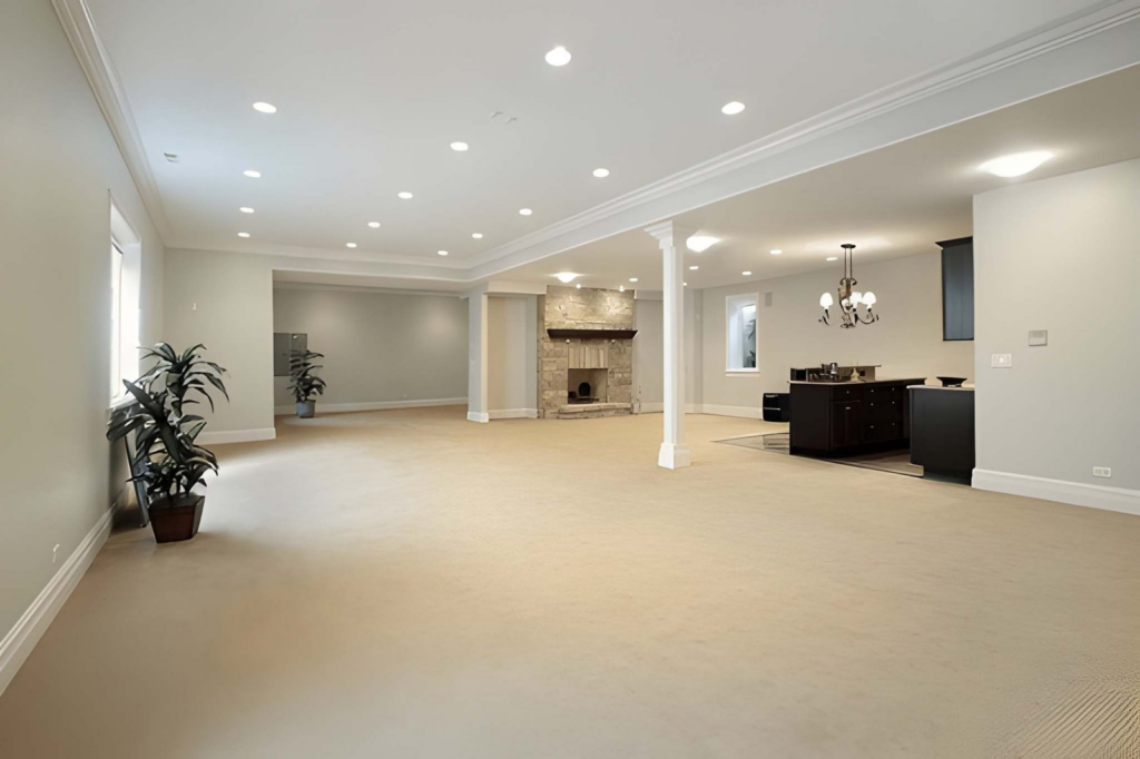 explore our work image 2 - basement renovation living area