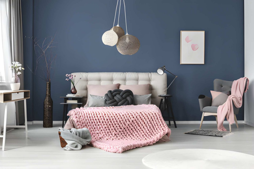 explore our work image 4 - painted bedroom, blue wall