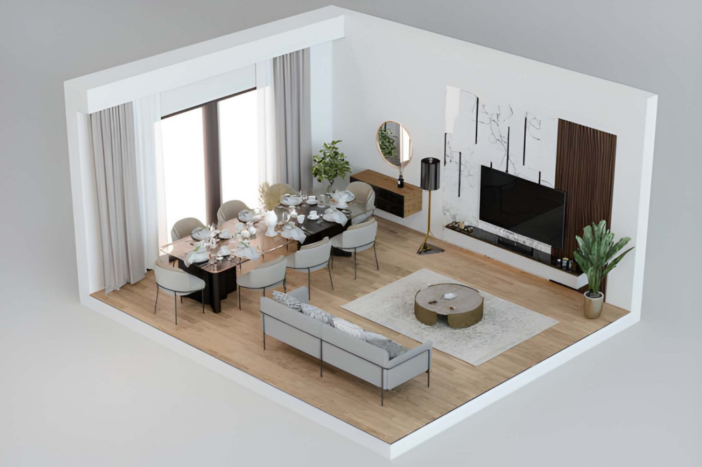 why choose us image 1 - interior design living room 3d render