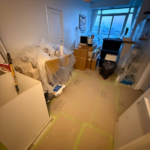 Windermere Avenue kitchen renovation process, stripped flooring