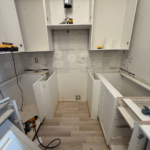 Windermere Avenue kitchen renovation process, partially done cabinets