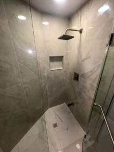 Windermere Avenue bathroom renovation result, shower focus