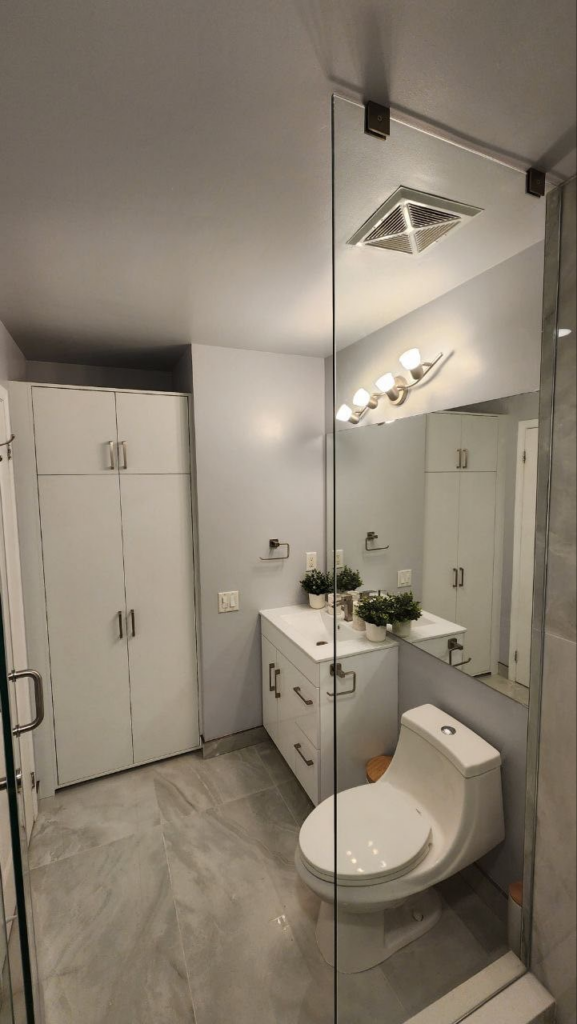 Windermere Avenue bathroom renovation result, vanity focus