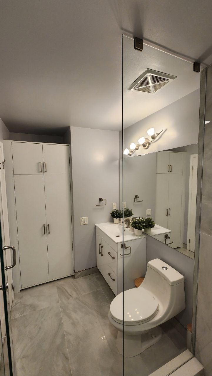 Windermere Avenue bathroom renovation result, vanity focus