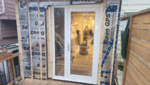 Roselawn Ave Mudroom & Powder Room Additions deck process, framing 3