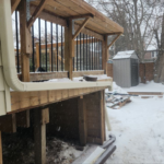 Roselawn Ave Mudroom & Powder Room Additions result. Deck from ground level