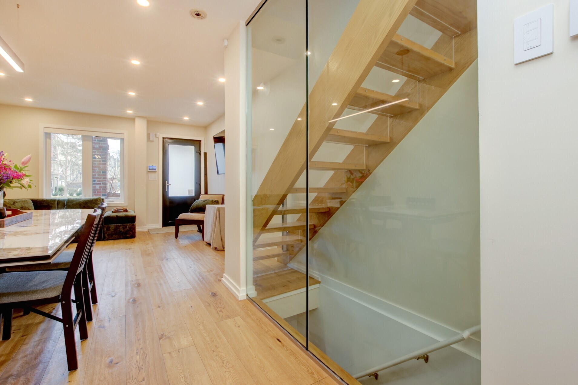 Roselawn Ave result. staircase glass panel