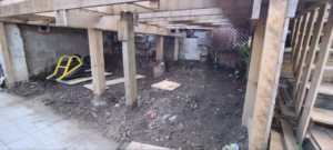 Roselawn Ave process. Under deck