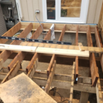 Roselawn Ave process mudroom floor framing