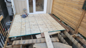 Roselawn Ave process mudroom floor board