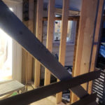 Roselawn Ave process mudroom wall framing